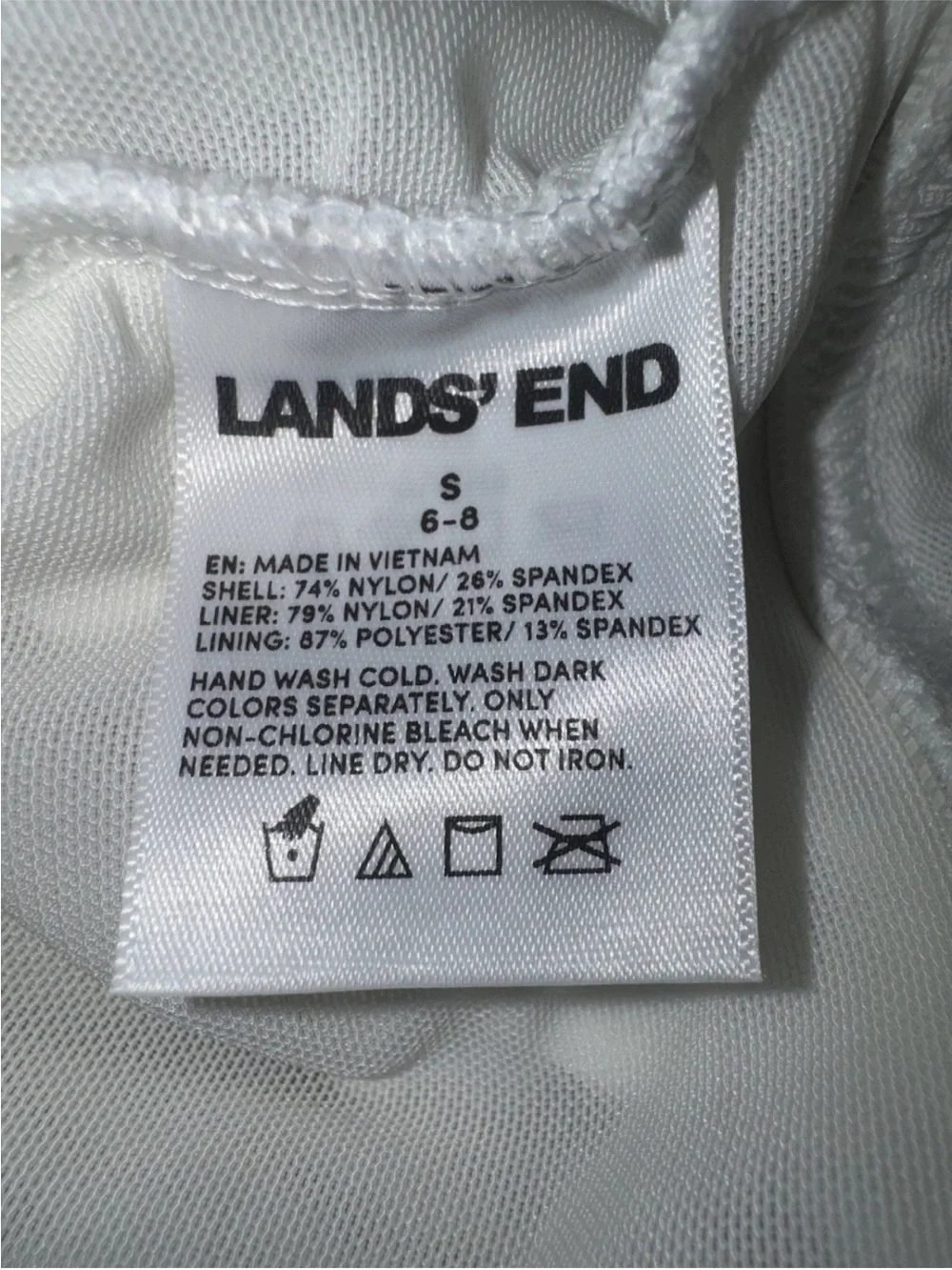 Lands' End White Swimsuit with Textured Fabric